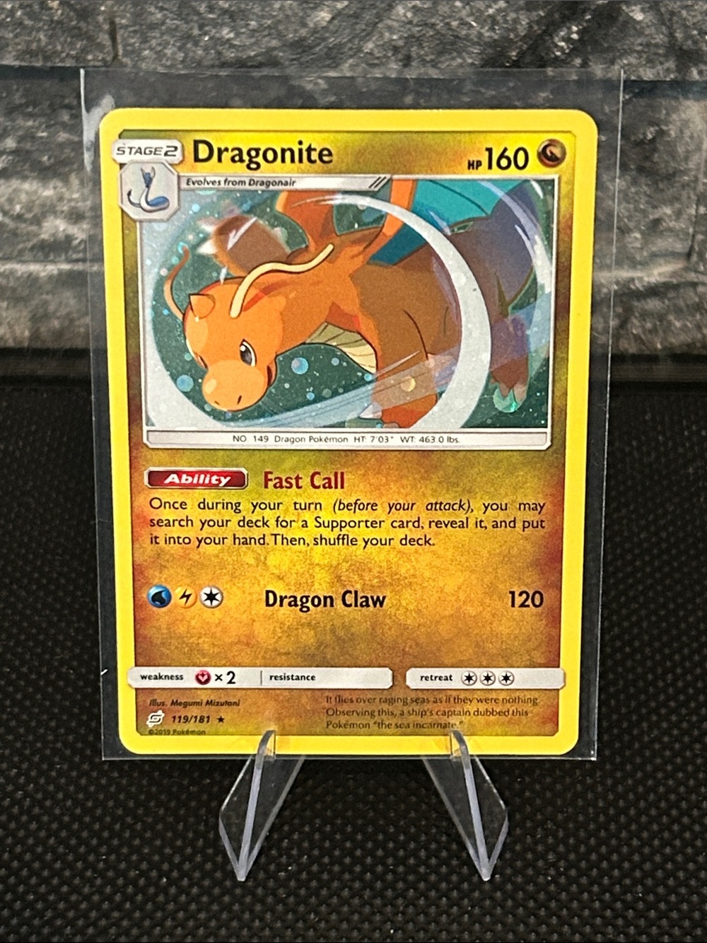 Pokemon Dragonite 119/181 Cosmos Holo Black Star ⭐️ Promo Sun & Moon Team Up